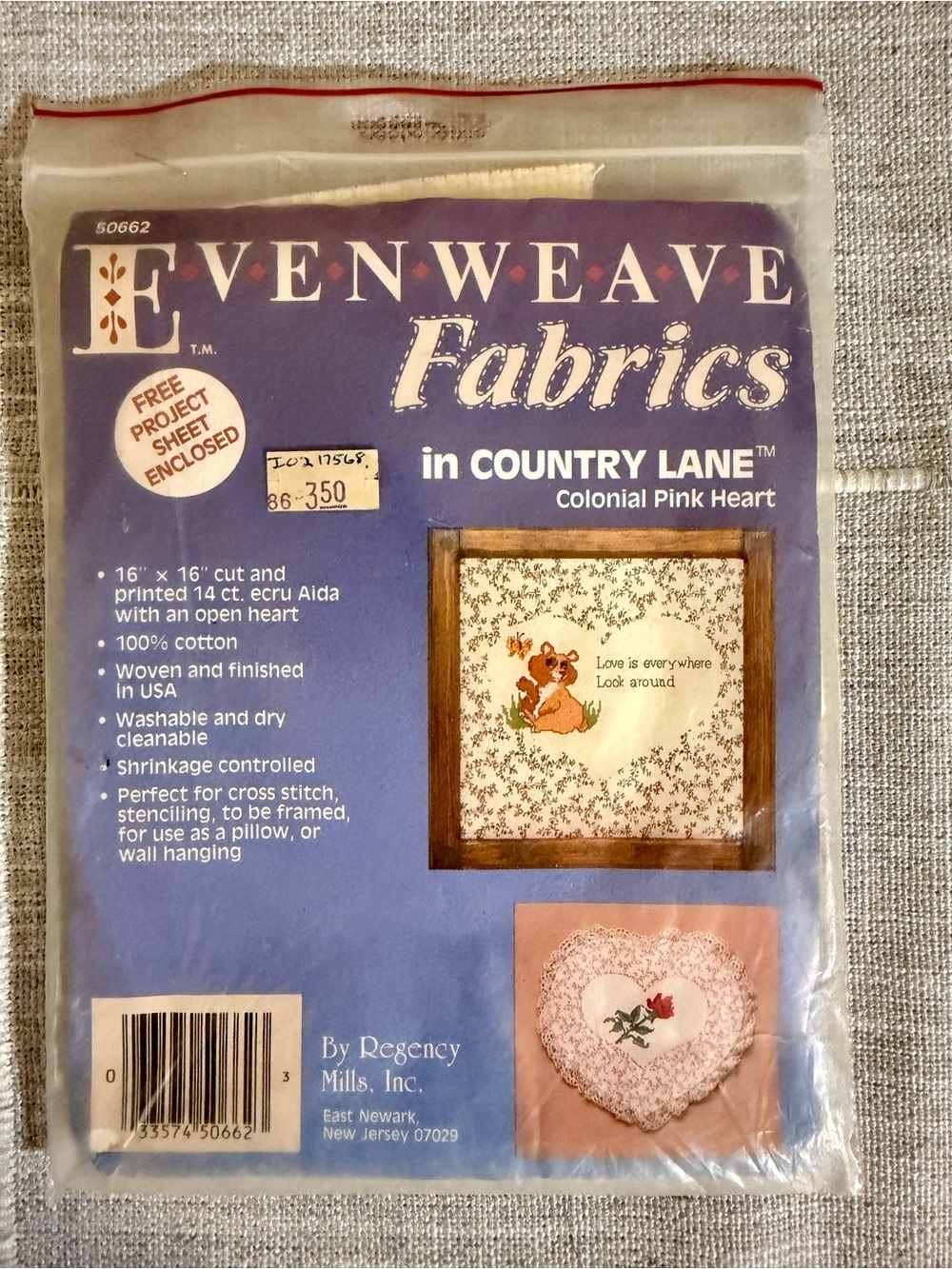 Evenweave Fabrics in Country Lane with Mouse Cross Stitch Pattern